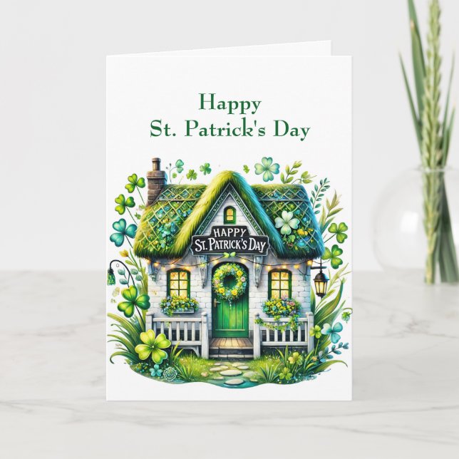Cartes Pour Fêtes Annuelles Illustration du chalet Jour de la Saint Patrick (Devant)
