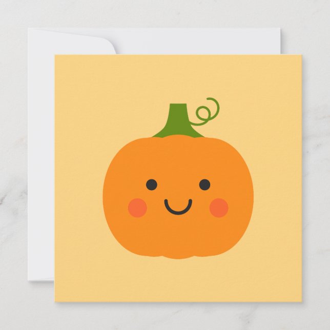 Cartes Pour Fêtes Annuelles Illustration du citrouille souriant mignon (Devant)
