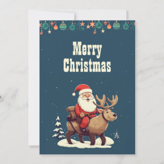 Cartes Pour Fêtes Annuelles Illustration du dessin du Père Noël et de l'origna