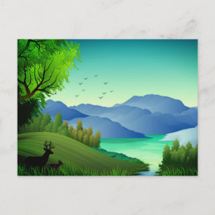 Cartes Pour Fêtes Annuelles Illustration du paysage naturel-46855