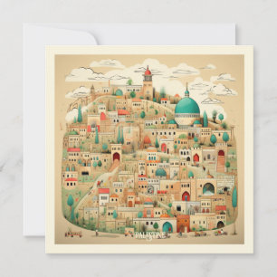 Cartes Pour Fêtes Annuelles Illustration du paysage urbain palestinien