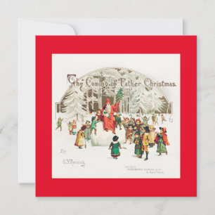 Cartes Pour Fêtes Annuelles Illustration du Père Noël avec enfants