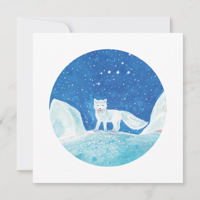 Cartes Pour Fêtes Annuelles Illustration du Petit Renard arctique (Vulpes lago (Devant)