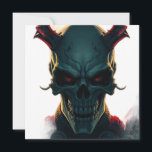 Cartes Pour Fêtes Annuelles Illustration du style de bande dessinée crâne Imag<br><div class="desc">Imaginaire Rock Punk Heavy Metal Art - Blue Skull Skeleton - Digital Imaginaire Art</div>