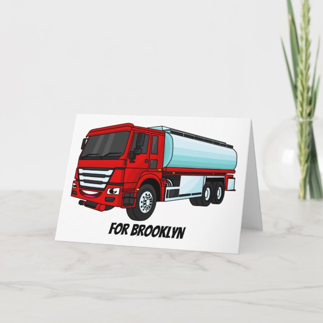 Cartes Pour Fêtes Annuelles Illustration du transport de carburant par camion- (Devant)