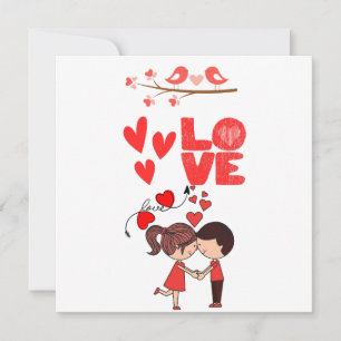 Cartes Pour Fêtes Annuelles Illustration d'un couple amoureux mignon avec des