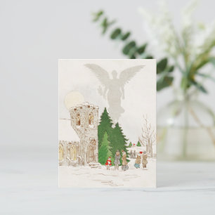 Cartes Pour Fêtes Annuelles Illustration d'un Noël blanc avec un ange