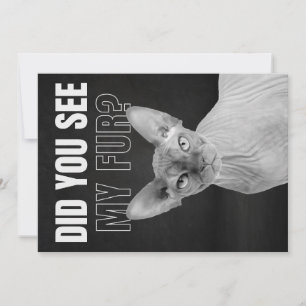 Cartes Pour Fêtes Annuelles Illustration humoristique de chat Sphynx sarcastiq