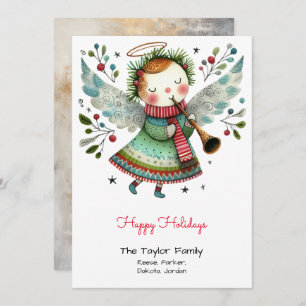 Cartes Pour Fêtes Annuelles Illustration mignonne Angel heureux