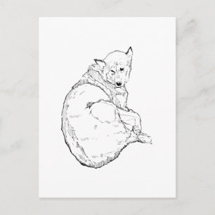 Cartes Pour Fêtes Annuelles Illustration minimaliste de Husky sibérien 