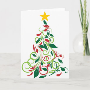 Cartes Pour Fêtes Annuelles Illustration moderne élégante d'arbre de Noël