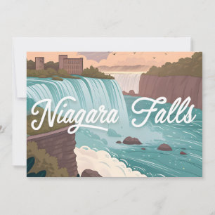 Cartes Pour Fêtes Annuelles Illustration panoramique des chutes du Niagara au 