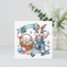 Cartes Pour Fêtes Annuelles Illustration Pâques Des Mignons Boules De Lapin