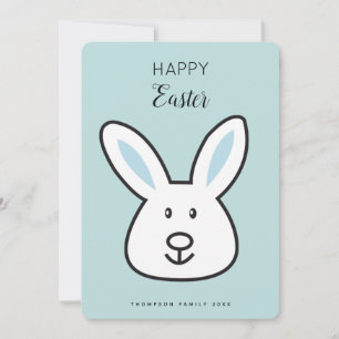 Cartes Pour Fêtes Annuelles Illustration Pastel Blue Cute Bunny de Pâques