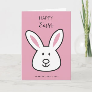 Cartes Pour Fêtes Annuelles Illustration Pastel Pink Cute Bunny Pâques