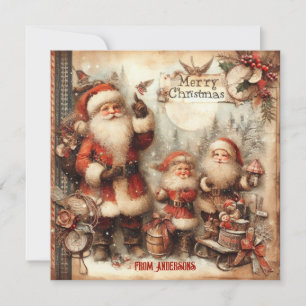 Cartes Pour Fêtes Annuelles Illustration rétro classique vintage Santa Claus