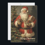 Cartes Pour Fêtes Annuelles Illustration rétro vintage Santa Claus | cadeaux<br><div class="desc">Design nostalgique avec illustration rétro au Père Noël avec des cadeaux et un sapin de Noël. Faites plaisir à vos grands-parents pour Noël avec ce design vintage. Montrez-leur qu'ils sont aimés et donnez-leur des émotions de Noël inoubliables.</div>