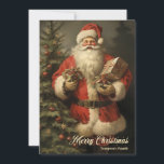 Cartes Pour Fêtes Annuelles Illustration rétro vintage Santa Claus | cadeaux<br><div class="desc">Design nostalgique avec illustration rétro au Père Noël avec des cadeaux et un sapin de Noël. Faites plaisir à vos grands-parents pour Noël avec ce design vintage. Montrez-leur qu'ils sont aimés et donnez-leur des émotions de Noël inoubliables.</div>