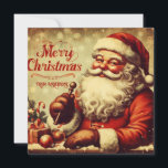 Cartes Pour Fêtes Annuelles Illustration rétro vintage unique Santa Claus<br><div class="desc">Illustration rétro vintage unique Père Noël Claus Cartes de fin de année de voeux de Noël, </div>