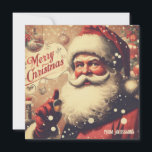 Cartes Pour Fêtes Annuelles Illustration traditionnelle classique rétro Santa<br><div class="desc">Illustration traditionnelle rétro classique Père Noël Cartes de fin de année de voeux de Noël, </div>