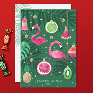 Cartes Pour Fêtes Annuelles Illustration Tropical Christmas Ornaments