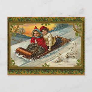 Cartes Pour Fêtes Annuelles Illustration vintage de couchage victorien sur car