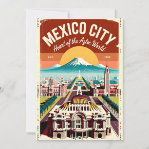 Cartes Pour Fêtes Annuelles Illustration Vintage de Mexico City Voyage Rétro