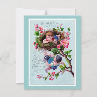 Cartes Pour Fêtes Annuelles Illustration vintage de Pâques en bleu