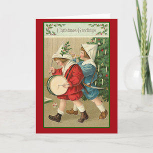 Cartes Pour Fêtes Annuelles Illustration vintage du matin de Noël