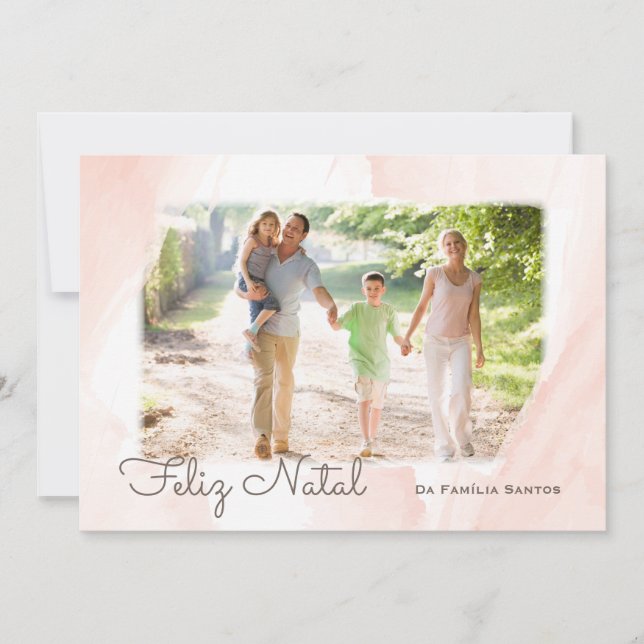 Cartes Pour Fêtes Annuelles Ils aquarellent photo moderne Heureux Noël (Devant)