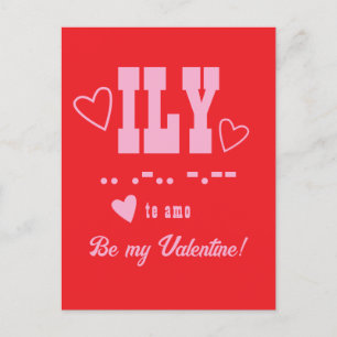 Cartes Pour Fêtes Annuelles ILY Abréviation, Sois Ma Saint-Valentin, Monogramm