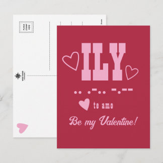 Cartes Pour Fêtes Annuelles ILY Abréviation, Sois Ma Saint-Valentin, Rose