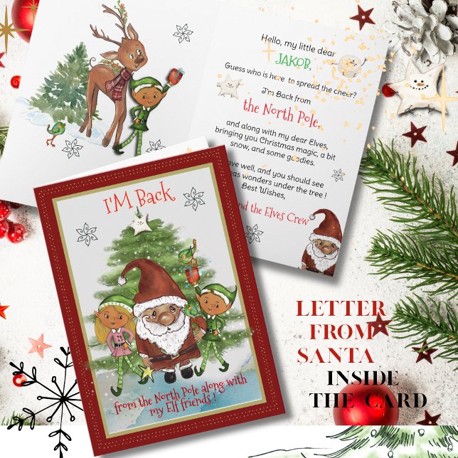 Cartes Pour Fêtes Annuelles I'M Back from North Pole Card | Message from Santa (I'M Back from North Pole Card  Message from Santa)