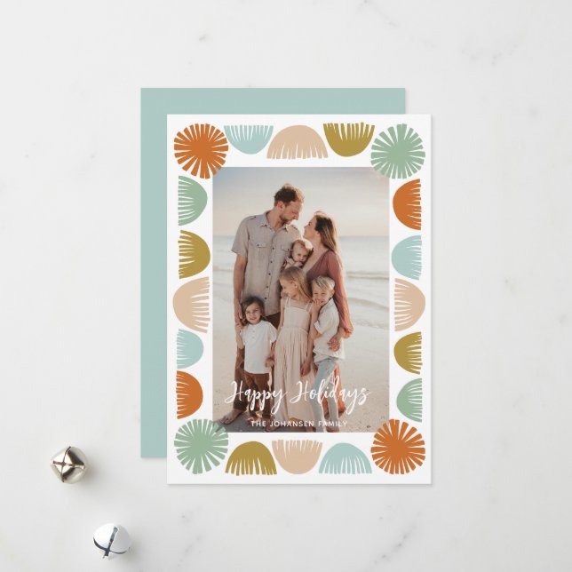 Cartes Pour Fêtes Annuelles Image couleur Retro Frame (Devant/Arrière en situation)