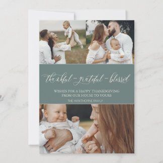 Cartes Pour Fêtes Annuelles Image de famille de "Grateful Blessé"