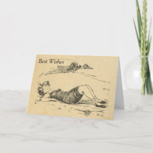 Cartes Pour Fêtes Annuelles Image française vintage de reproduction, un jour