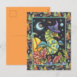CARTES POUR FÊTES ANNUELLES IMAGINAIRE COLORÉ SEAHORSE, TÉMOIN EN MER HALLOWEE