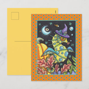 CARTES POUR FÊTES ANNUELLES IMAGINAIRE COLORÉ SEAHORSE, TÉMOIN EN MER HALLOWEE