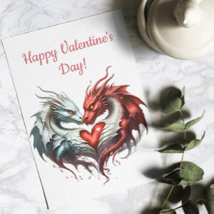 Cartes Pour Fêtes Annuelles Imaginaire Dragon Coeur de coeur Saint-Valentin