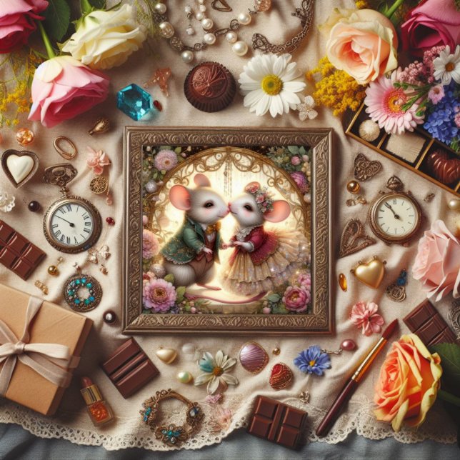 Cartes Pour Fêtes Annuelles Imaginaire mûr souris dans l'amour Christian Valen (Créateur téléchargé)