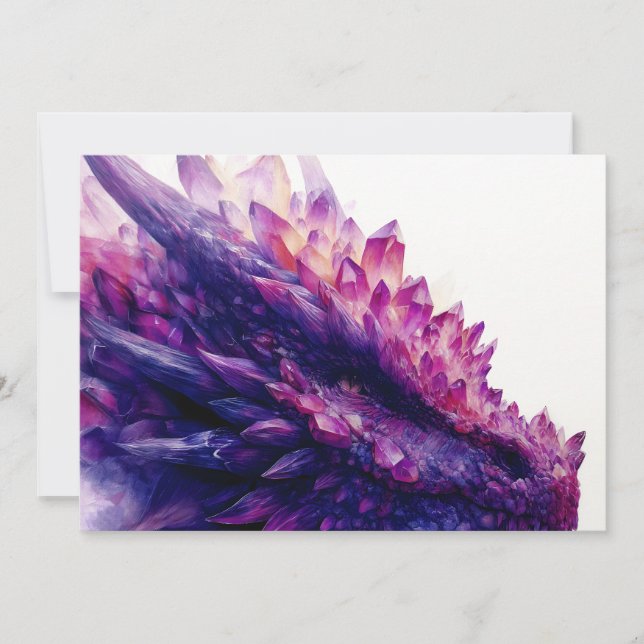 Cartes Pour Fêtes Annuelles Imaginaire mystique Améthyste cristal Dragon Bête (Devant)