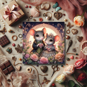 Cartes Pour Fêtes Annuelles Imaginaire romantique souris Whimsical Valentine