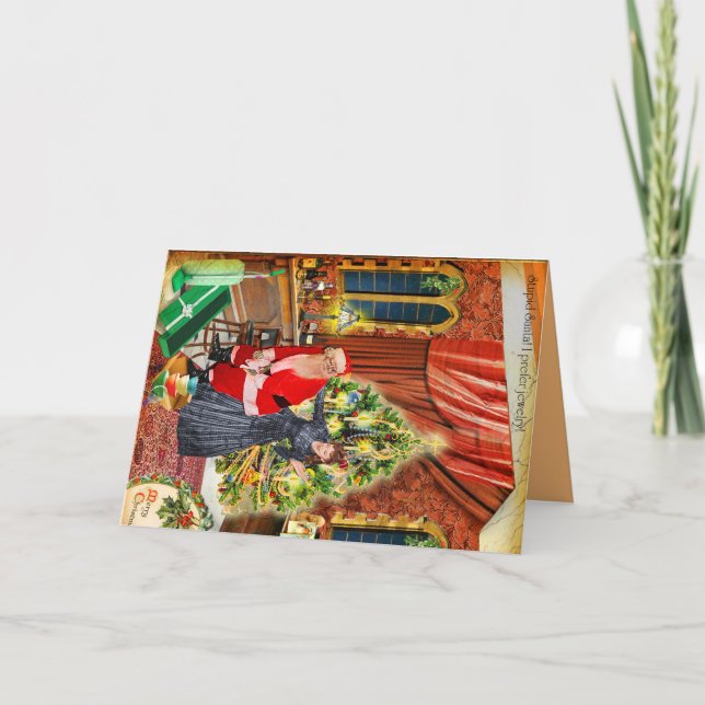 Cartes Pour Fêtes Annuelles  Imbécile Père Noël ! Je préfère les bijoux :/ (Devant)