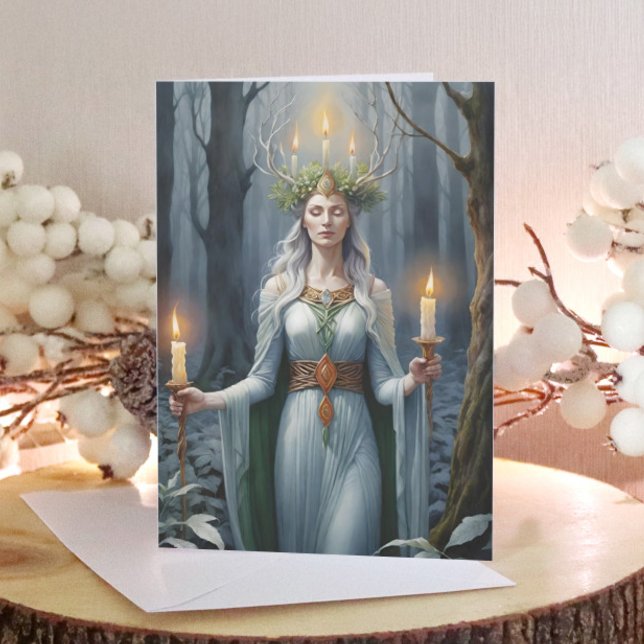 Cartes Pour Fêtes Annuelles Imbolc Goddess Candlemas Forest Celtic Wiccan (Imbolc Goddess Candlemas Forest Celtic Wiccan Holiday Card)