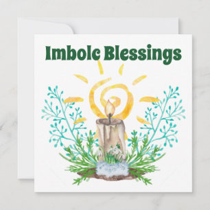 Cartes Pour Fêtes Annuelles Imbolc Soleil Spiral Lumineuse à bougies & Verdure