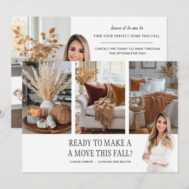 Cartes Pour Fêtes Annuelles Immobilier Automne Agriculture Citrouille Épices C (Devant / Derrière)