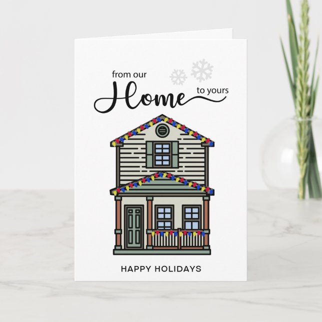 Cartes Pour Fêtes Annuelles Immobilier de notre maison Noël (Devant)