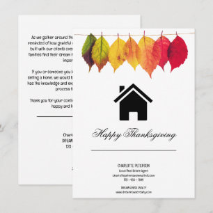 Cartes Pour Fêtes Annuelles Immobilier Thanksgiving Marketing ou Pop By