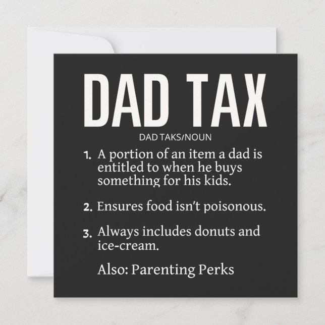 Cartes Pour Fêtes Annuelles Impôt papa (Devant)