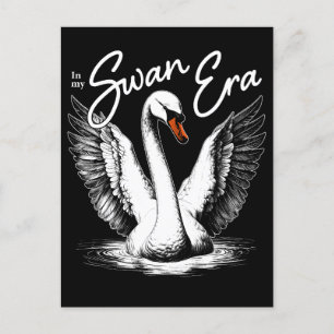 Cartes Pour Fêtes Annuelles Impression blanche vintage de l'ère du cygne